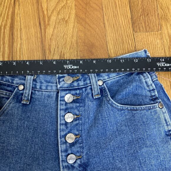 Wrangler jeans women's 7 32x31 light wash VTG button fly USA made high‎ rise - Picture 7 of 9